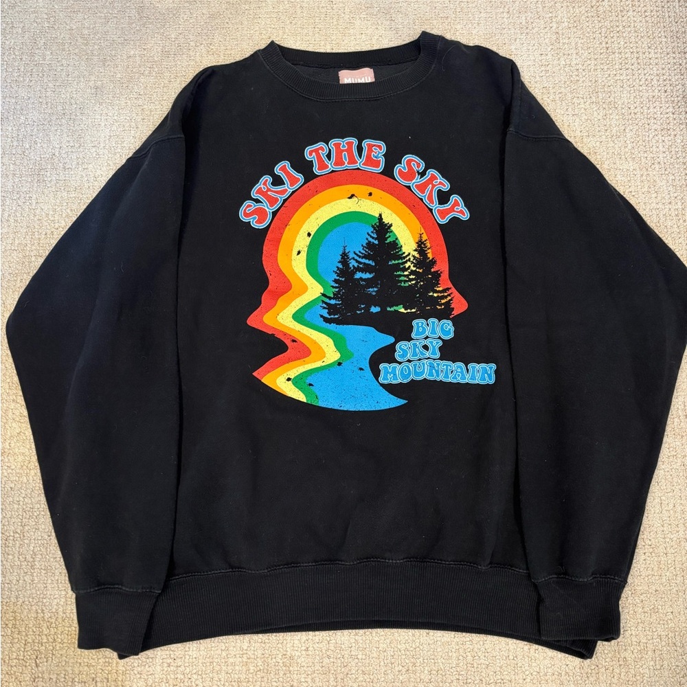 Show Me Your MuMu Black Graphic Crewneck Sweatshirt